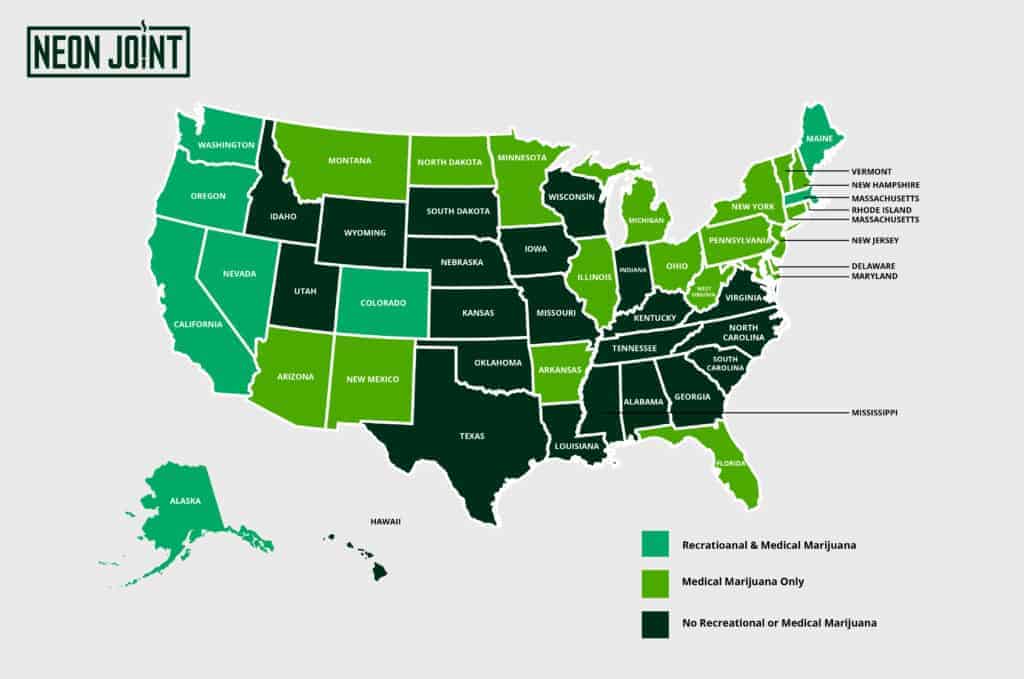 map of states where marijuana is legal